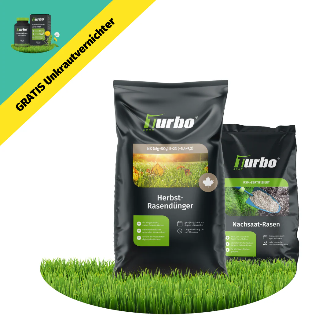 Herbst Rasenset + GRATIS Unkrautvernichter (250 m²)