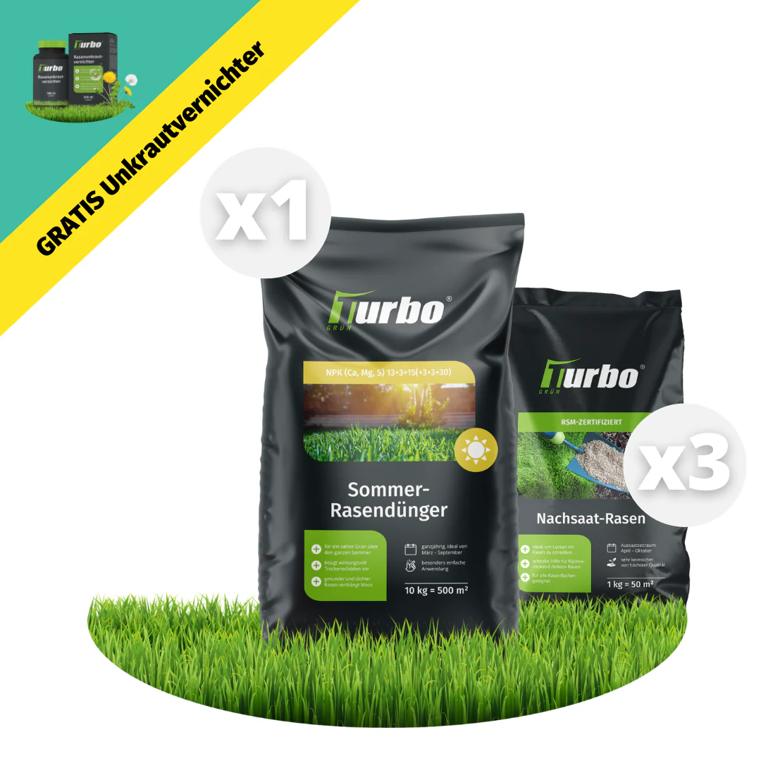 Sommer Rasenset + GRATIS Unkrautvernichter (500 m²)